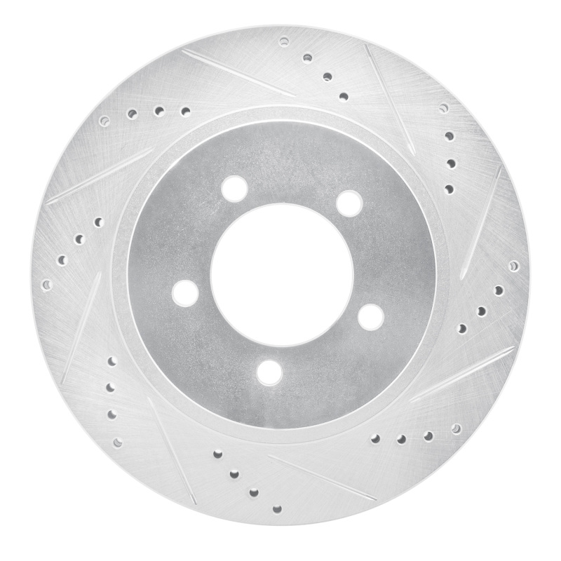 Ford Explorer Brake Rotor (1) - Front Right - R1 Concepts - Drilled & Slotted - Silver - `02-`05
